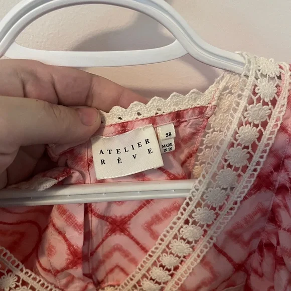 Pink Patterned Babydoll Style Dress - Picture 3 of 4